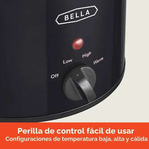 Vista 3 de Bella olla de cocción lenta de 1.5 cuartos de galón, negra