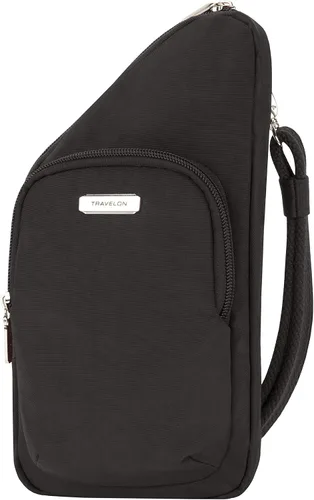 Vista 11 de Travelon Bolso cruzado compacto antirrobo Essentials, Negro -, Bolso bandolera