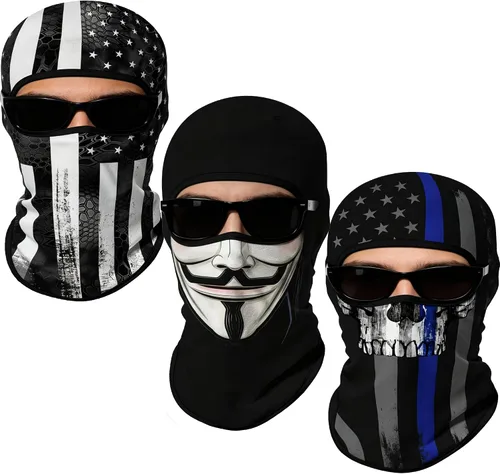 Vista 36 de Pasamontañas 3D, máscara de cara completa, resistente al viento, máscara de esquí con calavera táctica para motocicleta, ciclismo, Halloween