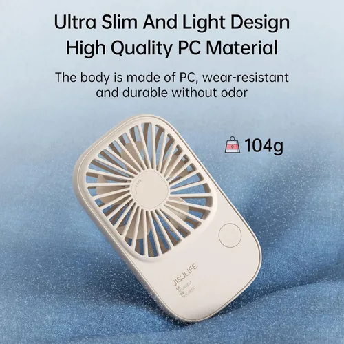 Vista 4 de JISULIFE Mini ventilador de pestañas de mano con soporte, pequeño ventilador de maquillaje personal recargable por USB, con 3 velocidades para Beige