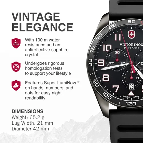 Vista 2 de Victorinox Reloj Swiss Army Heritage Reloj suizo de alta calidad para hombre Reloj de pulsera analógico de acero inoxidable Gran regalo