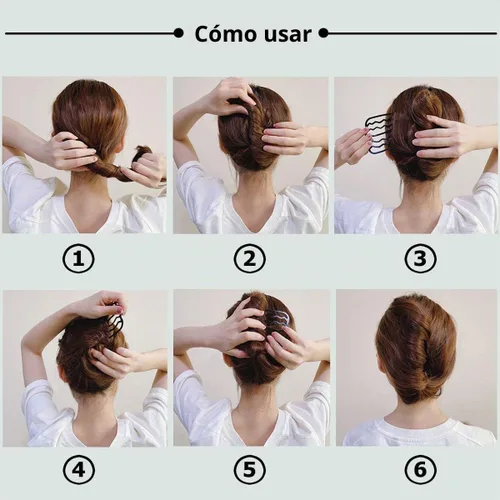Vista 5 de LAPOHI Peines y alfileres de plástico para el cabello, 12 piezas para peinados updo, moño y vintage
