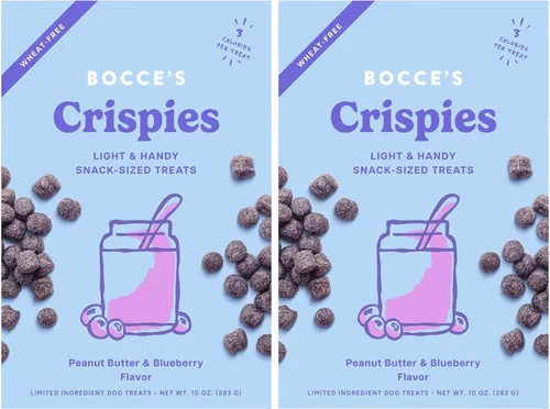 Vista 8 de Bocce's Bakery PB + Blueberry Crispies Golosinas para Perros Bajas en Calorías Sin Trigo, 10 oz