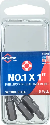 Vista 12 de Mayhew Tools 18747-5 Broca de inserción Phillips, n.º 0 x 1 pulgada, paquete de 5