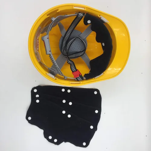 Vista 5 de Colorful Sweatband for Hard Hat Washable Velvet Terry Cotton Hard Hat Liner NAEE snap on Negro