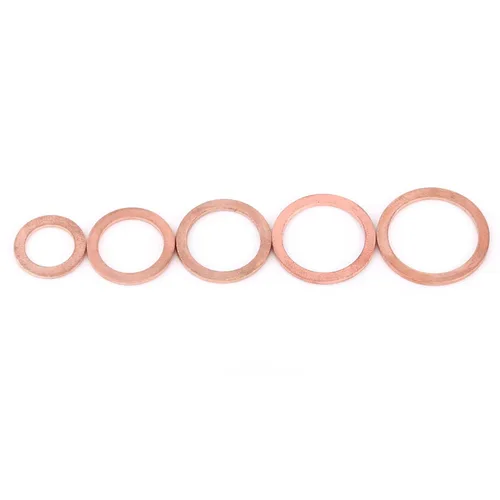 Vista 2 de 150pcs Metric Copper Flat Washers Assortment Kit, 15 Sizes for Varied Applications, Conductivity, Durably and Lasting, Prevents Outer Layer Damage