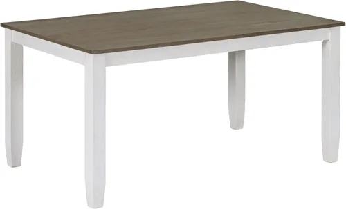 Vista 7 de LUMISOL Farmhouse - Juego de mesa de comedor de 6 piezas con banco, marrón + blanco lavado