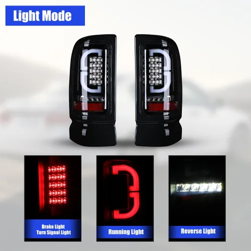 Vista 6 de Nixon Offroad Conjunto de luces traseras LED para Dodge Ram 1500/1994-2002 Dodge Ram 2500/3500 1994-2002, par de luces traseras LED para Dodge Ram