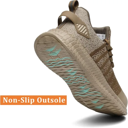 Vista 4 de Zapatos de punta de acero para hombres y mujeres, cómodos, ligeros, zapatos de seguridad para el trabajo, a prueba de pinchazos, antideslizantes