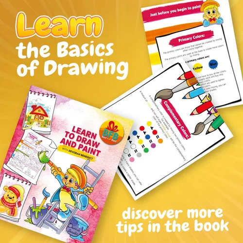 Vista 4 de BFB - Juego de pintura para niños con folleto de aprender a dibujar, 32 piezas de suministros de pintura, kit de pintura para niños, kit de pintura