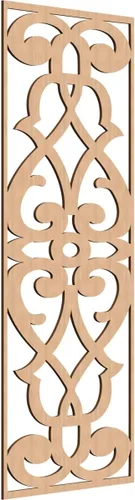 Vista 131 de 9 3/8"W x 24 3/8"H x 1/4"T Bellaire Decorativos Paneles de pared de madera calado, abedul