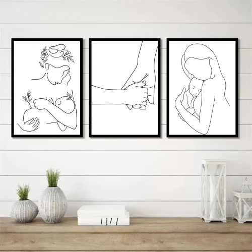 Vista 11 de PUYIQARE Dibujo de línea pareja abrazo a mano lienzo arte de pared, impresión minimalista de lienzo de dibujo de líneas, arte de pareja en blanco