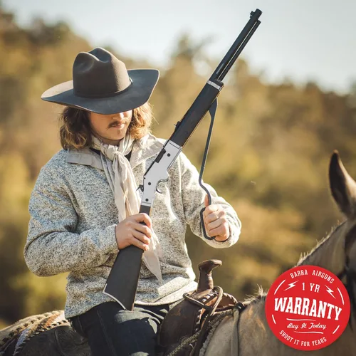 Vista 5 de Barra Air Guns 1866 Cowboy Series - Rifle de aire de acción de palanca, dispara pellets de calibre .177 y BBS, 600-800 FPS, pistolas de pellets