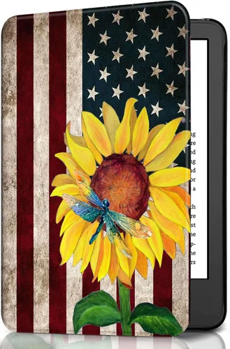 Vista 53 de Funda para Kindle básico de 6 pulgadas (11.ª generación), múltiples ángulos, piel sintética, delgada, con función de encendido y apagado automático