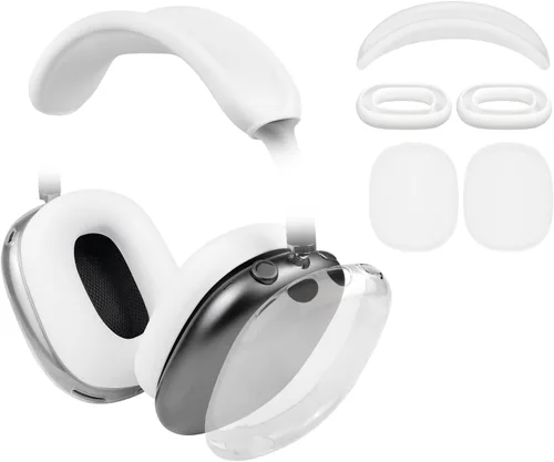 Vista 15 de Kit protector SOULWIT para AirPods Max, cubierta de diadema + protector de estuche de TPU + cubierta de almohadillas de silicona, accesorio Negro