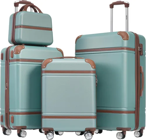 Vista 130 de Merax Equipaje, maleta extensible rígida con ruedas giratorias ligeras, Negro -, 40/48/52