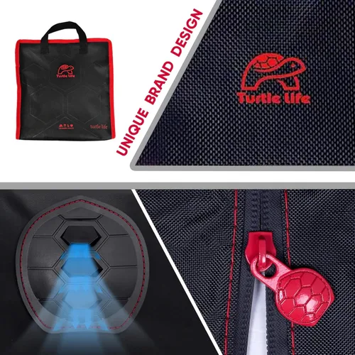Vista 4 de Juego de fundas para juegos de muebles de patio Turtle Life, funda resistente redonda para mesa de comedor y sillas al aire libre, funda