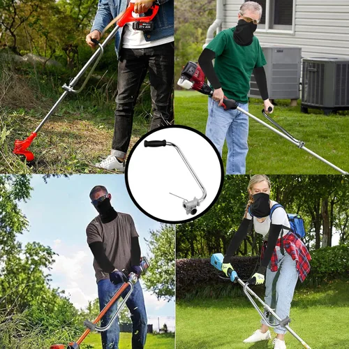 Vista 8 de Mango de malezas con correa para el hombro, extensión de agarre ergonómica para recortar cuerdas, mango de recortador de césped con abrazadera