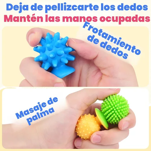 Vista 7 de Juguetes sensoriales antiestrés para niños y adultos: paquete de 16 juguetes texturizados con succión - Juguetes sensoriales para niños con autismo