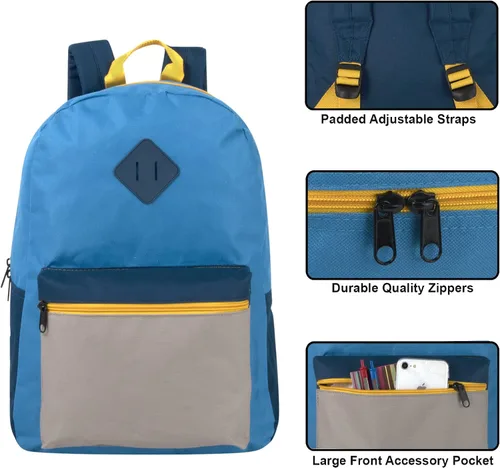 Vista 2 de Trail maker Mochilas al por mayor en paquete de 24 unidades para niños, escuela, sin hogar para organizaciones sin fines de lucro con correas