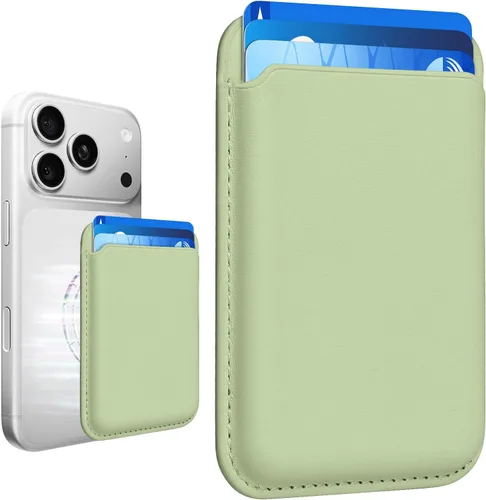 Vista 40 de Tarjetero magnético más fuerte de piel RFID para iPhone 16 Series, accesorios Mag-Safe para iPhone 17/16/15/14/13/12 y Pro/Promax, negro