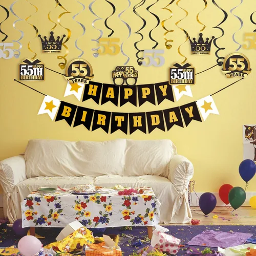 Vista 6 de LINGTEER - Set de banderines de decoración para cumpleaños