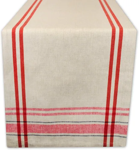 Vista 15 de DII Colección de Mesa de Comedor con Rayas Francesas Estilo Granja Camino de Mesa, 14x108 Pulgadas, Gris Pardo/Negro