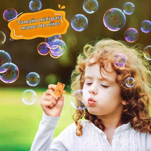 Vista 4 de AMFZON 25 piezas de varitas de burbujas con forma de bloques de construcción para fiestas infantiles, juguetes de varitas de burbujas mini