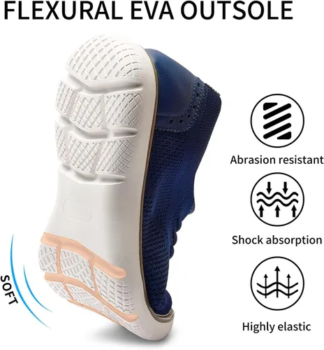 Vista 4 de Zapatos deportivos casuales para hombre, cómodos, de punto, de malla, ligeros, transpirables, formales, Oxford, para negocios