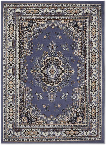 Vista 4 de Home Dynamix Premium Sakarya - Alfombra tradicional con borde de medallón, color azul campo, 9 pies 2 pulgadas x 12 pies 5 pulgadas, rectangular