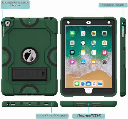 Vista 6 de ZoneFoker Funda para iPad de 6ª/5ª generación (9.7 pulgadas, modelo 2018/2017), iPad Air 2 / 1ª, iPad Pro 9.7, funda protectora resistente a prueba