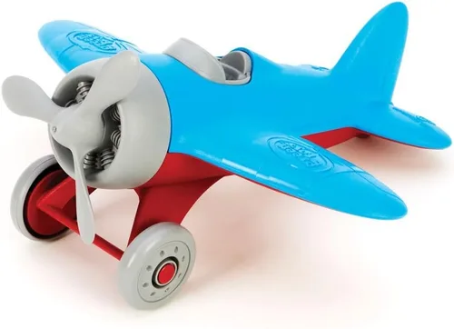 Vista 2 de Green Toys – Avión de juguete – Libre de BPA y ftalatos, color azul, juguete de transporte aéreo para introducir conocimientos aeronáuticos, mejorar
