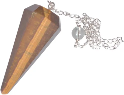 Vista 55 de WholesaleGemShop Péndulo facetado de cristal de piedras preciosas naturales