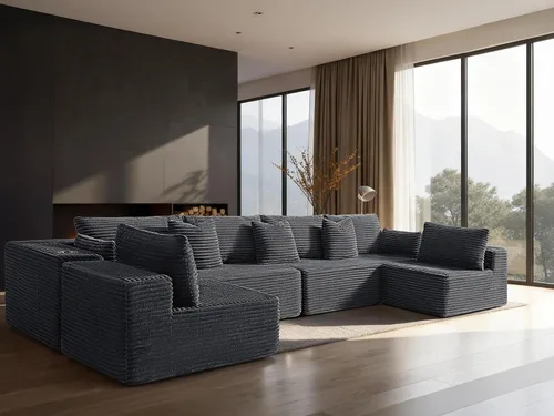 Vista 103 de Sofá modular de gran tamaño de 108 pulgadas, cómodo sofá deshuesado en forma de U para sala de estar, asientos extra profundos, sin montaje, sofá