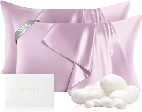 Vista 35 de THXSILK Funda de almohada 100% seda de morera para la salud del cabello y la piel, funda de almohada suave y lisa de 22 momme con cremallera oculta