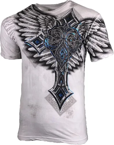 Vista 4 de Xtreme Couture by Affliction - Camiseta de manga corta para hombre, Blanco