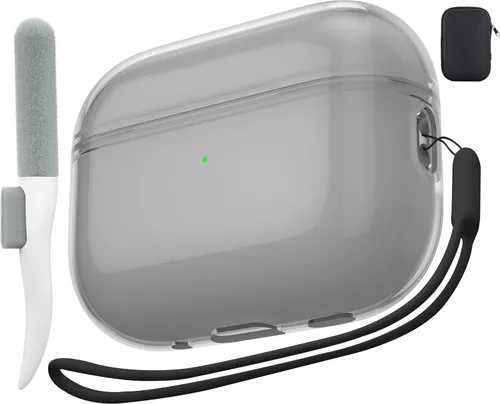 Vista 8 de Valkit - Funda transparente protectora para estuche de AirPods, con llavero, poliuretano termoplástico suave, a prueba de golpes, compatible