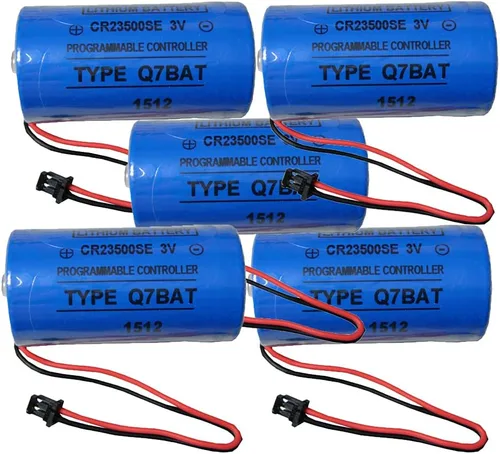 Vista 7 de Q7BAT CR23500SE para QNS Q Series PLC Baterías de litio de repuesto industrial con enchufe 3V 5000MAH (paquete de 4)
