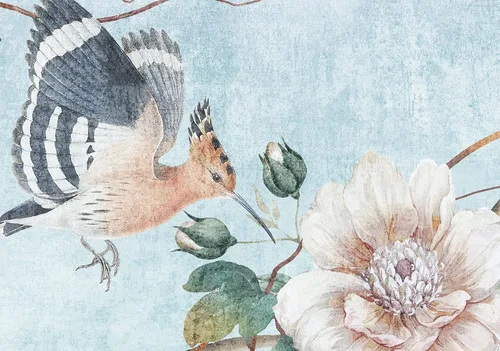 Vista 3 de Murwall Papel pintado Chinoiserie - Mural de pared con diseño de flores de peonía (STYLE1)
