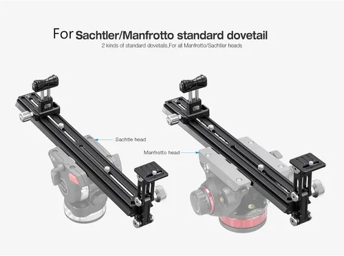 Vista 5 de Leofoto VR-380Kit actualizado 14.961 in Dual Pivot Long Lens Support para Manfrotto/Sachtler Tripod Head