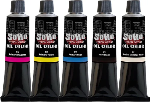 Vista 16 de Soho Urban Artist Juego de tubos de pintura al óleo de 24 a 0.4 fl oz, aceites de triple fresado con linaza refinada, aplicación suave, mezclas