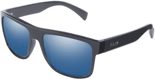 Vista 28 de HUK Gafas de sol, lentes polarizadas con marcos de rendimiento, gafas de sol para pesca, deportes y exteriores (Challenge) Espejo azul/negro mate