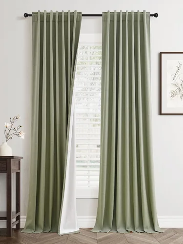 Vista 38 de Jowels - Cortinas opacas con pestaña trasera color beige cálido de 84 pulgadas de largo, 2 paneles para sala de estar y dormitorio, color beige