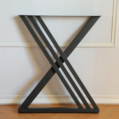 Vista 5 de Patas triangulares de metal de 28 pulgadas, base de escritorio resistente para bricolaje Heavy-duty Carbon Steel, Matte Black Finish