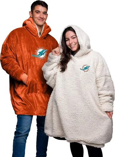 Vista 12 de FOCO NFL Unisex NFL Team Reversible Oversized Sherpa Hoodie Sweatshirt Big Logo Hoodeez