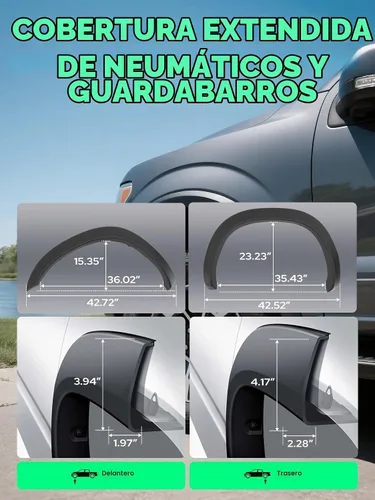 Vista 5 de YHTAUTO Guardabarros estilo remachado con perno de bolsillo con kit