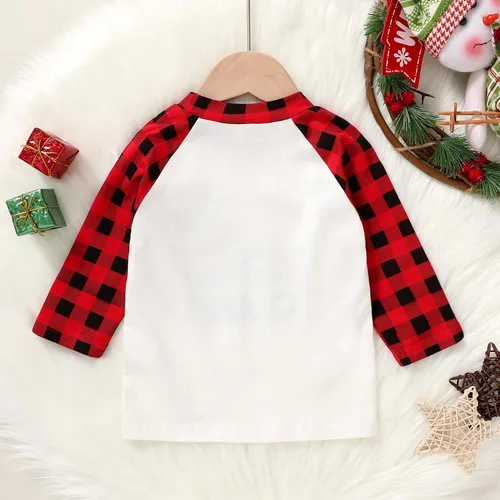 Vista 7 de JEELLIGULAR Camiseta de Navidad para niños y niñas, camiseta de manga larga con estampado de letras para bebés, ropa de festival de 6 meses a 5 años