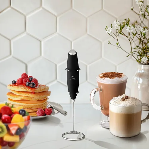 Vista 262 de Zulay Milk Boss Espumador de leche potente manual, hace espuma para latte, batidor para mezclar bebidas, café, miniespumador para capuchino, frappé