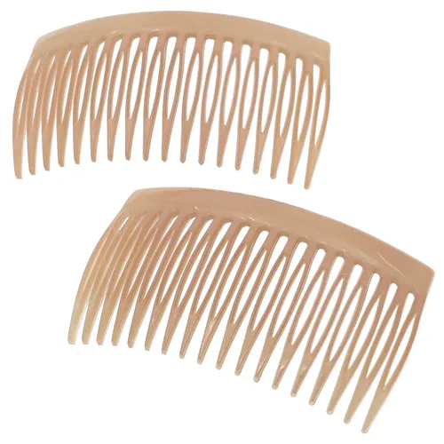 Vista 13 de Camila Paris CP3109 - Peine lateral francés para el cabello, pequeño, curvado, beige, con torsión francesa, decorativo, pinzas de sujeción fuerte