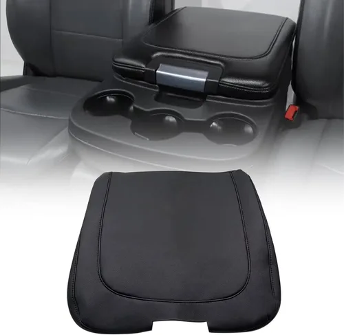 Vista 8 de SecosAutoparts Tapa de Consola Central Reposabrazos Asiento Plegable Cubierta de Cuero Negro Compatible con Dodge Ram 1500 2500 2013 2014 2015 2016